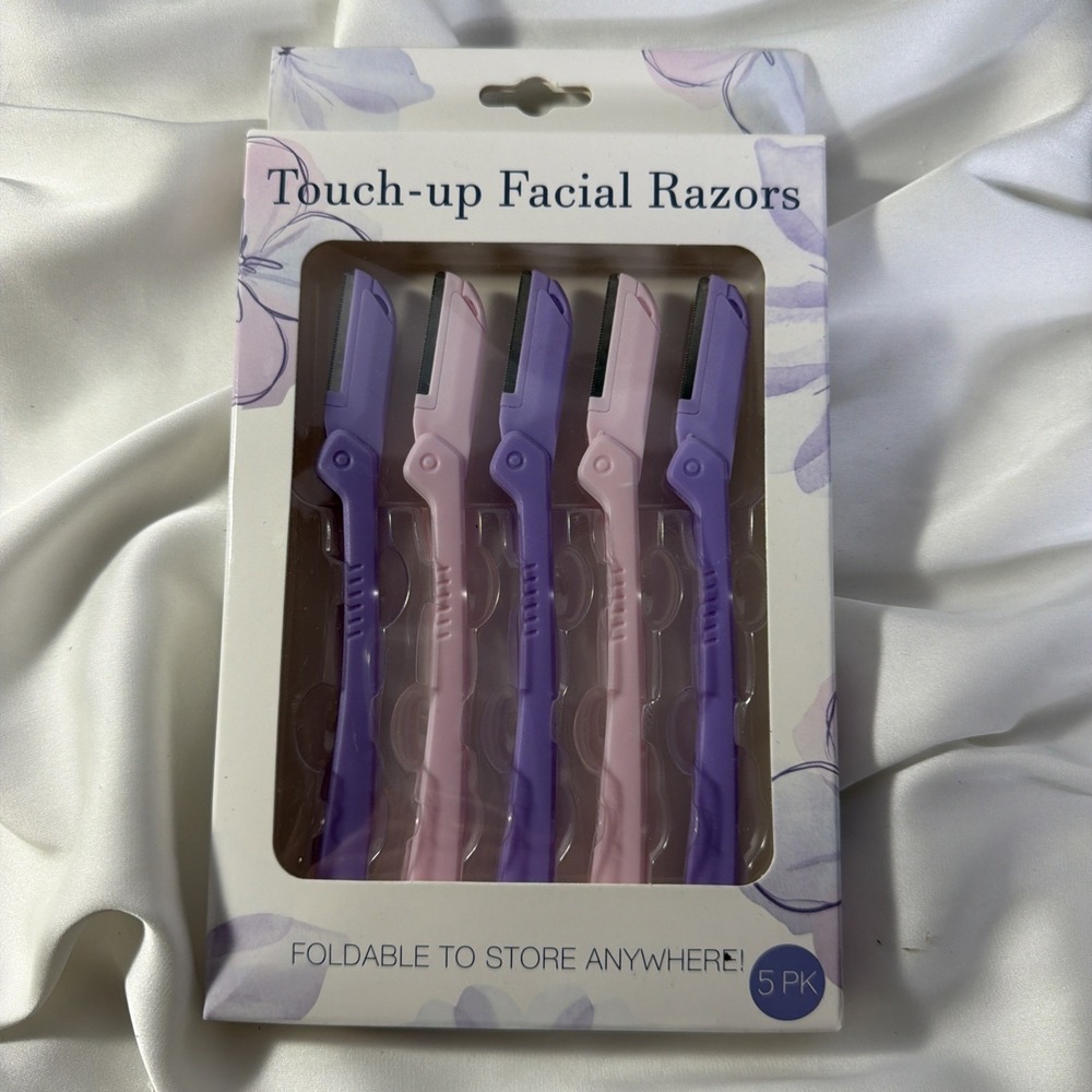 Evribeauty 5 Pack Touch Up Facial Razors Foldable To Store Anywhere 5 Pack